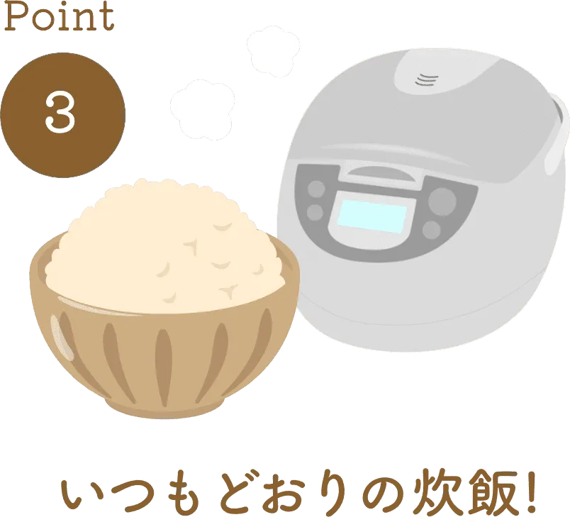 いつもどおりの炊飯!