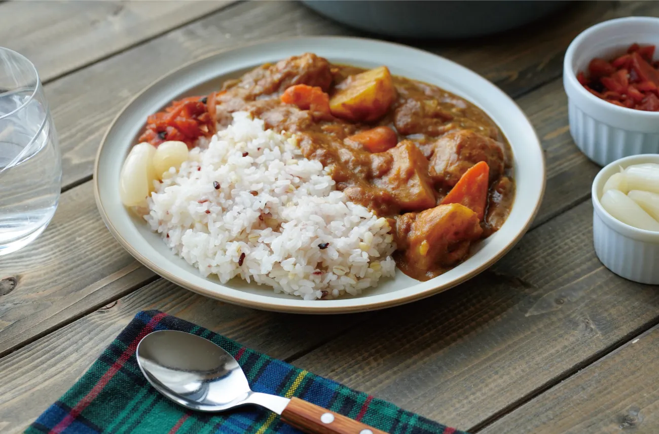 もちもちとした食感がカレーと相性抜群