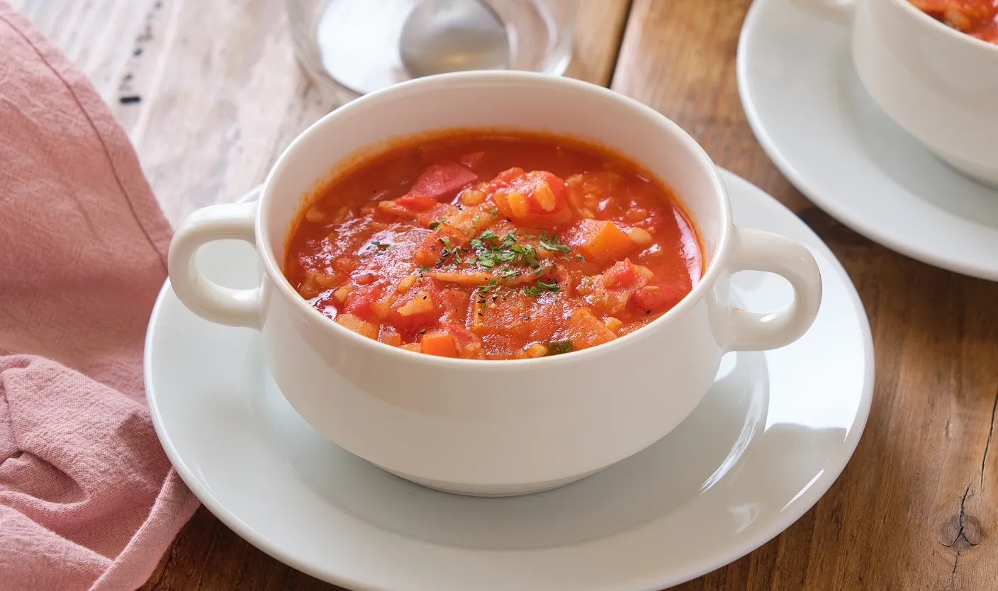 玄米入り！ 野菜たっぷり食べるミネストローネスープ