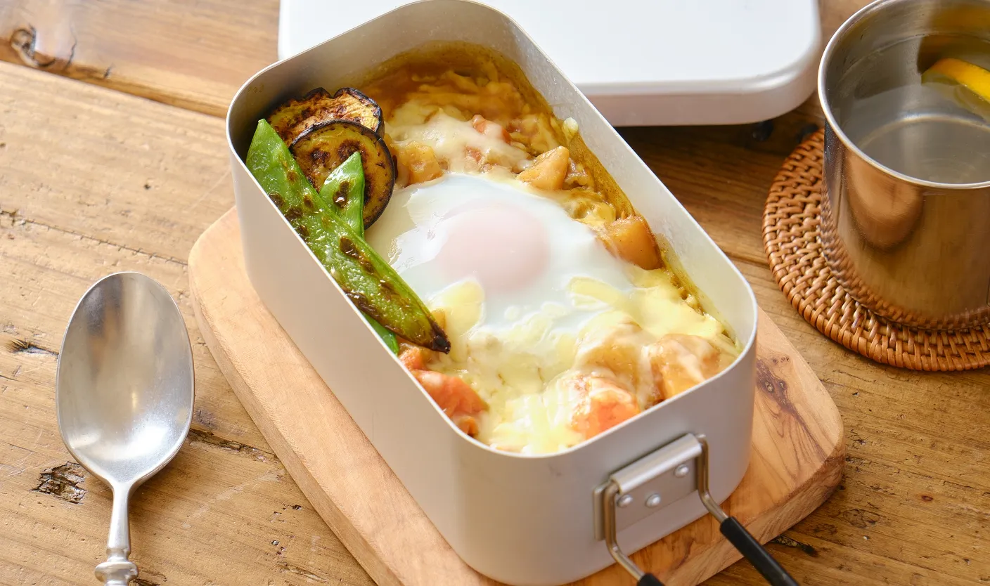 メスティンで炊く、焼きカレー