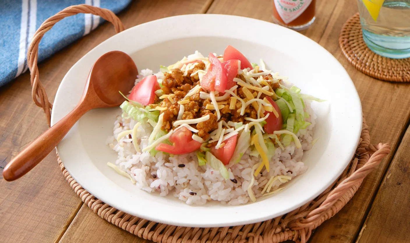 雑穀米のタコライス